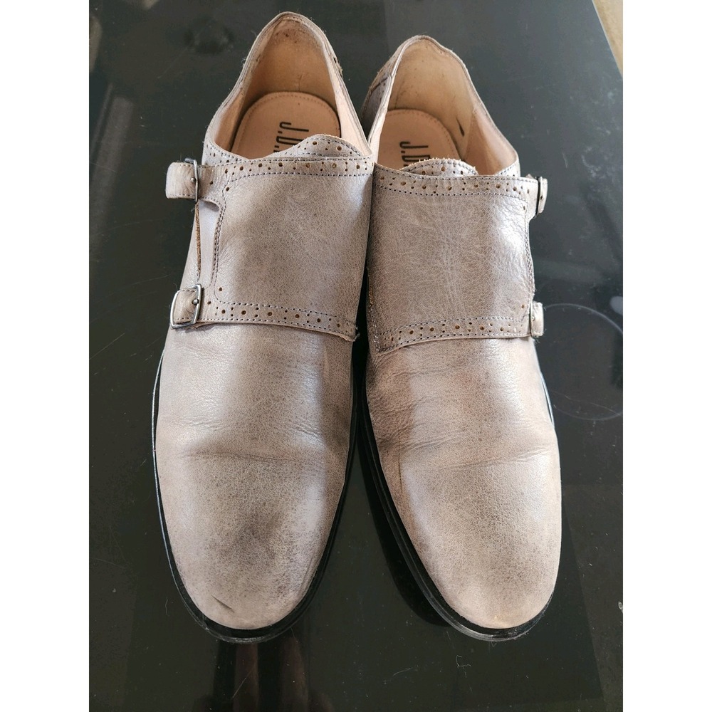 Mens JD Fisk Marc Designer Leather Double Monk Strap Shoes Size 10